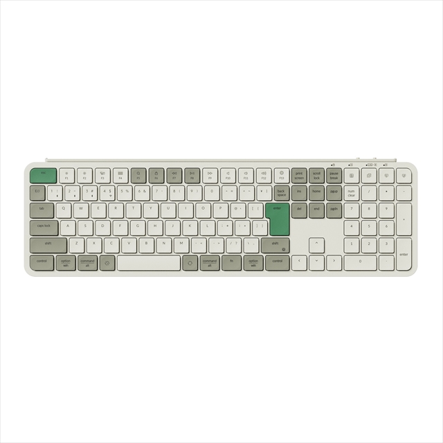 B6P-K12Z-JIS Keychron B6 Pro ウルトラスリム ワイヤレスキーボード - JIS配列（テンキー付 / 100%フルサイズ） / シザースイッチ（本体カラー：レトログリーン / かな印字なし）