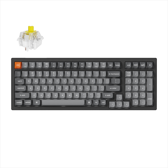 K4M-A4-JIS K4 Max QMK ワイヤレスカスタム・メカニカルキーボード - WHITE LED - JIS配列（テンキー付） / Keychron Super スイッチバナナ軸