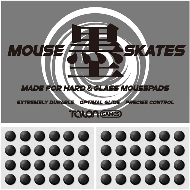 TALONGAMES 墨シリーズ マウスソール 汎用 6mm 円形  48PCS（ハードマウスパッド専用） ☆6個まで￥250クリックポスト対応可能！