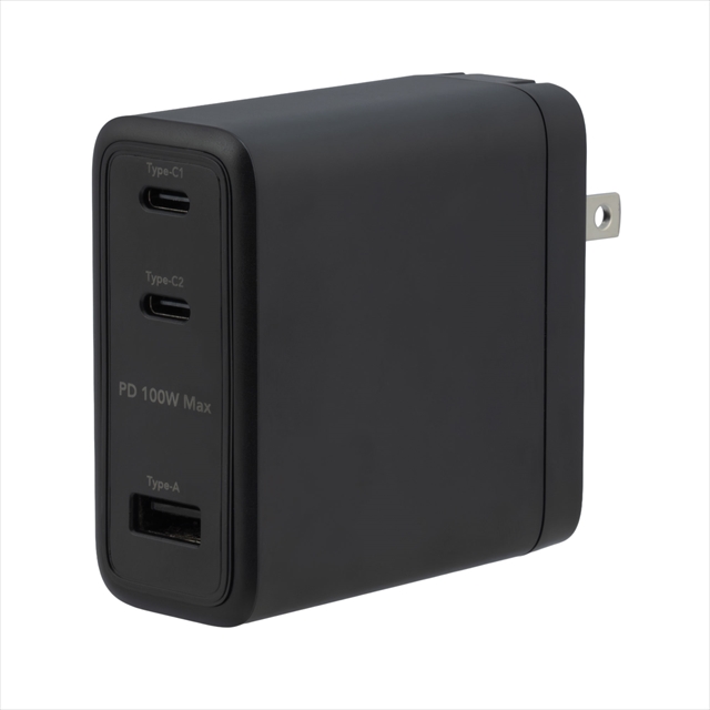 GH-ACU3PD-BK USB-AC充電器 3ポート 100W
