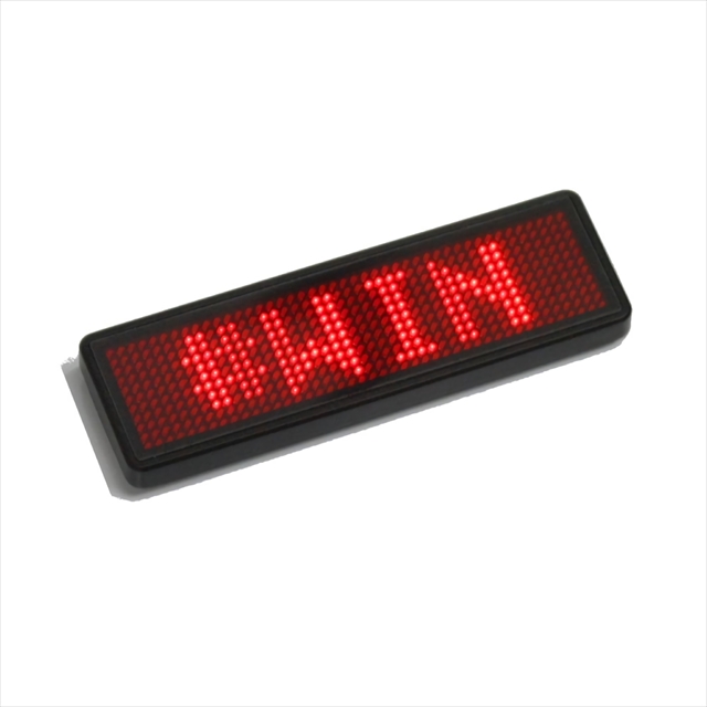 LEDバッジ レッド LED-Badge-RD LEDネームプレート 電子名札 充電式 全4色
