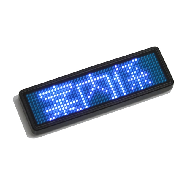LEDバッジ ブルー LED-Badge-BL LEDネームプレート 電子名札 充電式 全4色