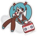 初音ミク トラベルビッグステッカー Art by 亀山 ラジカセ TGR145-MRA-ONE