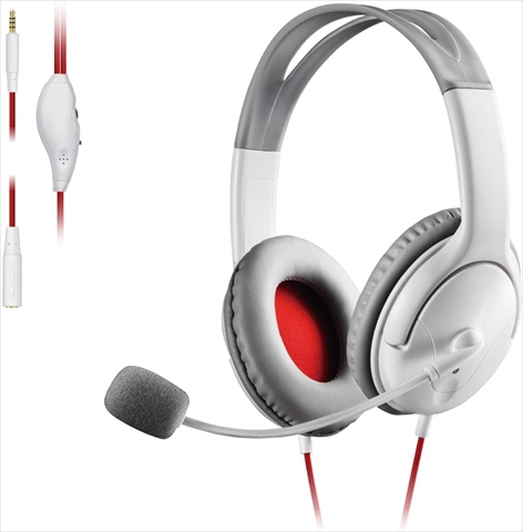 HS-GM20WH ｹﾞｰﾑ向け/4極/両耳ｵｰﾊﾞｰﾍｯﾄﾞ/1.0m/1.5m延長ｹｰﾌﾞﾙ付/PS4/Switch対応/ﾎﾜｲﾄ