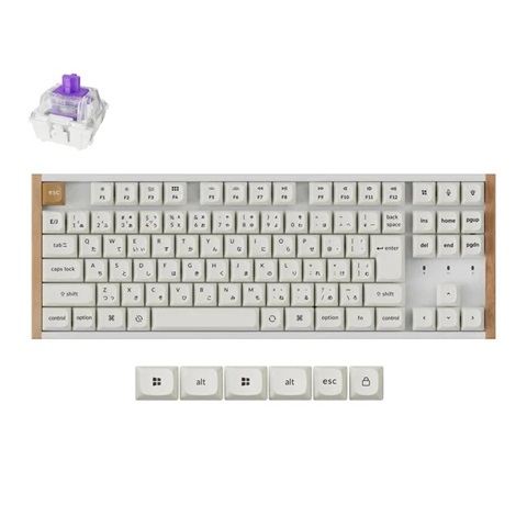 K8H-Q1-US K8 HE スペシャルエディション マグネットスイッチ搭載 QMK ワイヤレス カスタムキーボード - RGB - US配列（テンキー付 / フルサイズ）- ホワイト / Gateron ダブルレール・マグネティックスイッチ Nebula（ホットスワップ）