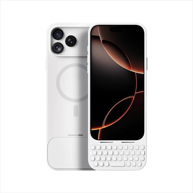 Akko MetaKey キーボード一体型ケース iPhone 17 Pro Max用 Cloud White AKKO01-00026-CW