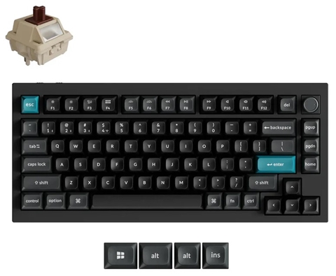 Q1U-M3-US Keychron Q1 Ultra 8K ワイヤレスカスタムメカニカルキーボード - RGB - US配列 - ブラック / Keychron Silk POMスイッチ（ホットスワップ）茶軸