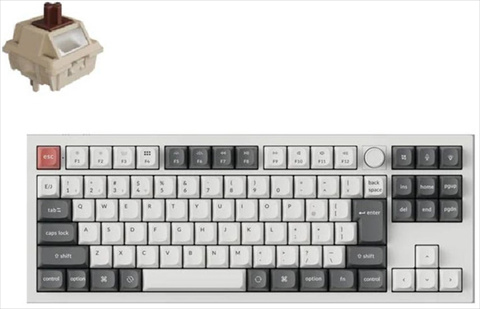 Q3U-P3V-JIS Keychron Q3 Ultra 8K ワイヤレスカスタムメカニカルキーボード - RGB - JIS配列 - ホワイト / Keychron Silk POMスイッチ（ホットスワップ）茶軸