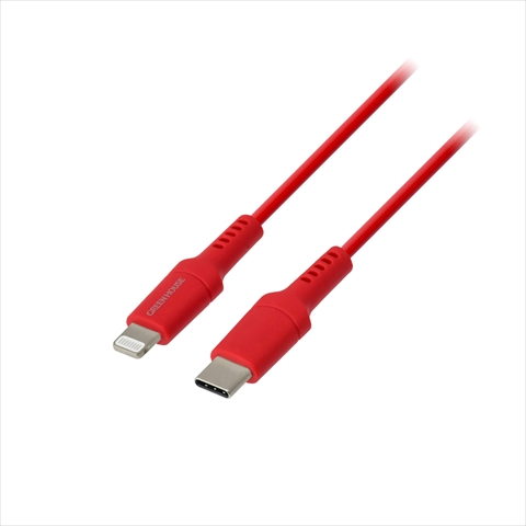 GH-ALTCA100-RD 1m レッド iPhoneや/iPadでの使用に最適なUSB Type-C to Lightningケーブル ☆4個まで￥250クリックポスト対応可能！