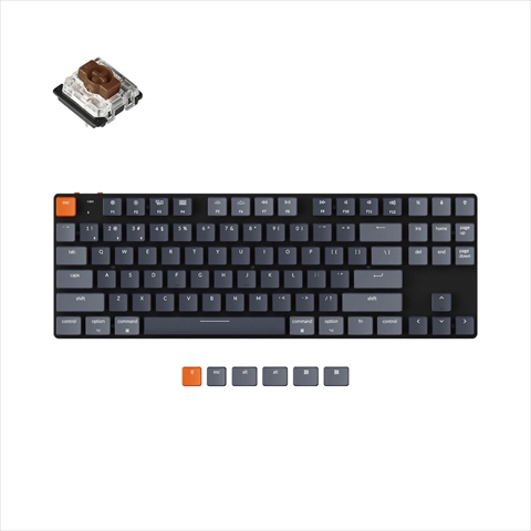 K1SE-B3-US Keychron K1SE ワイヤレス・メカニカルキーボード RGB - US配列（テンキーレス）-Gateron 茶軸