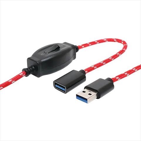 USB-EXS301/RD ON/OFFスイッチ付データ転送対応USB3.0延長ケーブル こたつケーブル風 1m