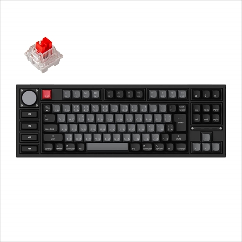 Q3P-M1-JIS Keychron Q3 Pro 特別版 QMK/VIA ワイヤレス カスタム・メカニカルキーボード　ノブバージョン - RGB - JIS配列（テンキーレス）- 組み立て済み / カーボンブラック / Keychron K Pro スイッチ（ホットスワップ）赤軸 在庫限定シークレット大特価！