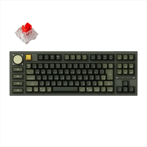 Q3P-W1-JIS Keychron Q3 Pro 特別版 QMK/VIA ワイヤレス カスタム・メカニカルキーボード　ノブバージョン - RGB - JIS配列（テンキーレス）- 組み立て済み / オリーブグリーン / Keychron K Pro スイッチ（ホットスワップ）赤軸 在庫限定シークレット大特価！