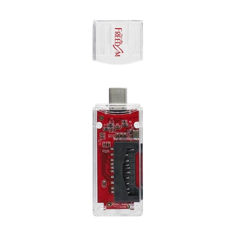 FCR-C11SDSRD Type-C　USB3.2 SD･microSD対応カードリーダ スケルトンデザイン （基板レッド）
