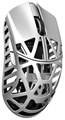 WLMOUSE BEAST X MAX Metallic Silver TTC Nihil Transparent Black Dot