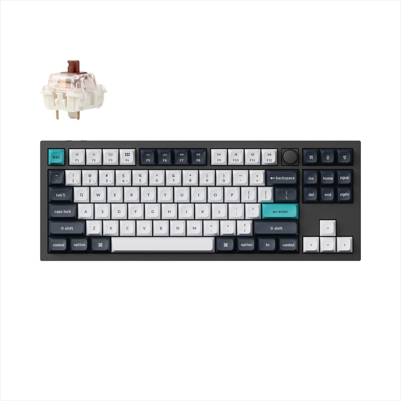 Q3M-M3-US Keychron Q3 Max QMK/VIA ワイヤレス カスタム・メカニカルキーボード - RGB - US配列（テンキーレス）- カーボンブラック / Gateron Jupiter スイッチ（ホットスワップ）茶軸