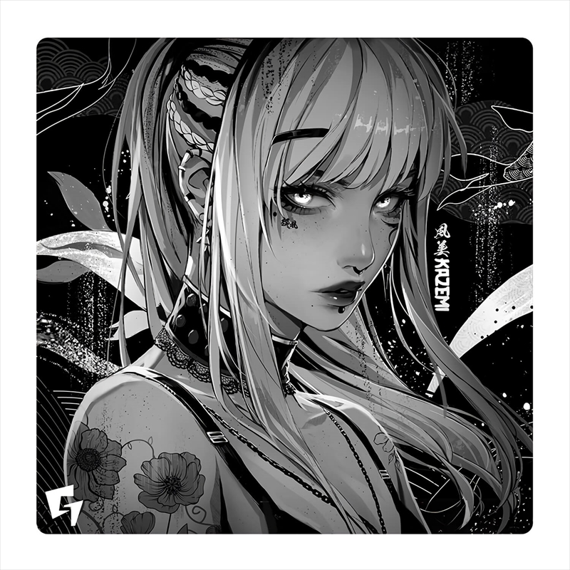 Kazemi Glass Mousepad Dark 50 x 50 cm gw-kazemi-dark-5050