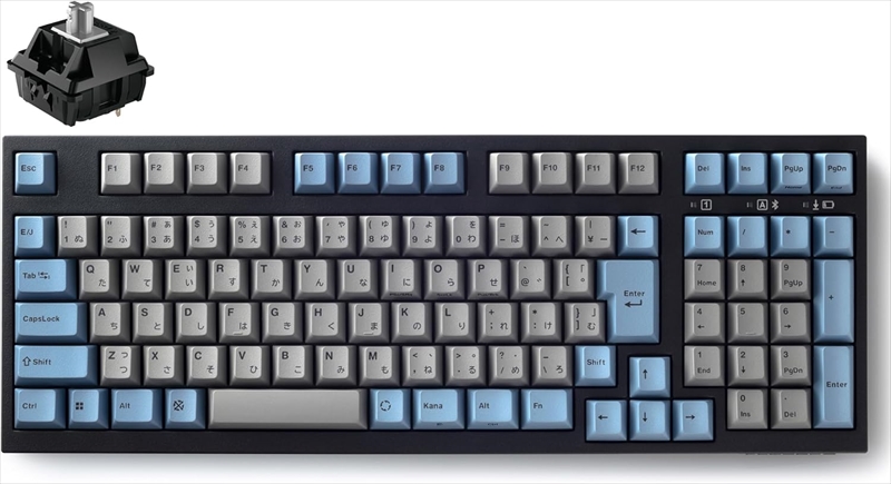 FC980MBTV2/JAEGB FC980RBT  GRAYBLUE　日本語JIS配列　かなあり　Bluetooth/USB接続 102キー PBT2色成形キーキャップ CHEERY MX2Aスピードシルバー軸