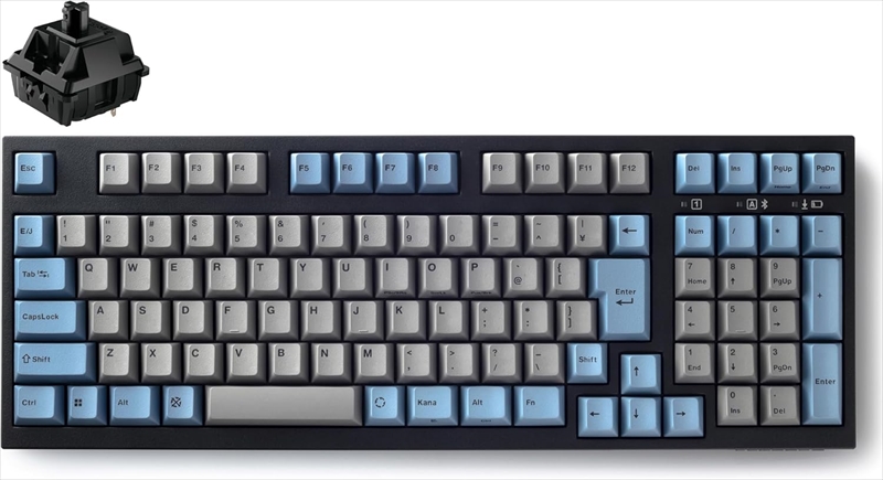 FC980MBTL2/JNEGB FC980RBT  GRAYBLUE　日本語JIS配列　かななし　Bluetooth/USB接続 102キー PBT2色成形キーキャップ CHEERY MX2A黒軸