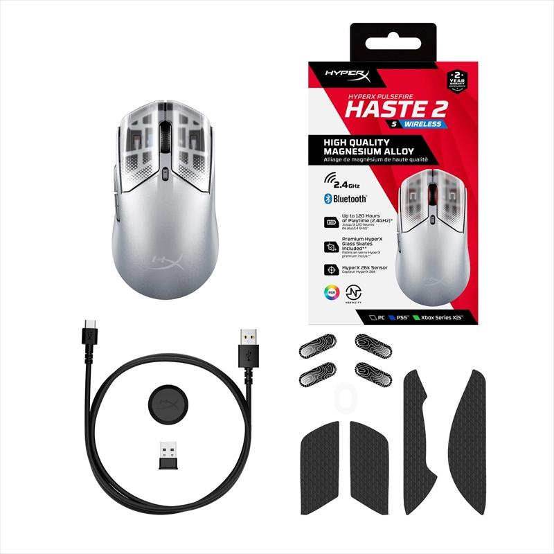 HyperX Pulsefire Haste 2 S Wireless(Silver) 9B002AA